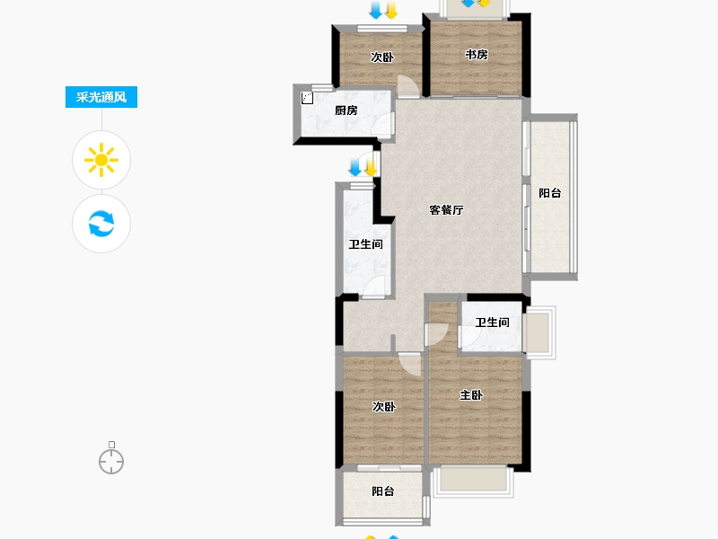 福建省-龙岩市-1-96.30-户型库-采光通风