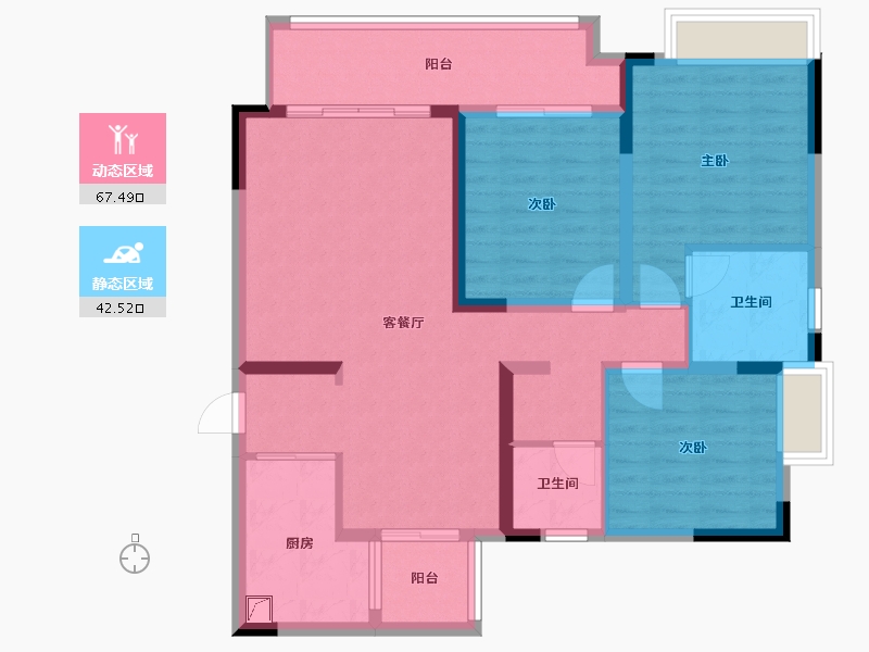 四川省-成都市-丽都首府-122.93-户型库-动静分区