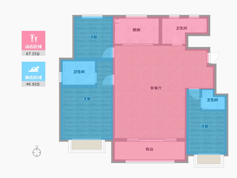 河北省-石家庄市-美景苑-100.00-户型库-动静分区