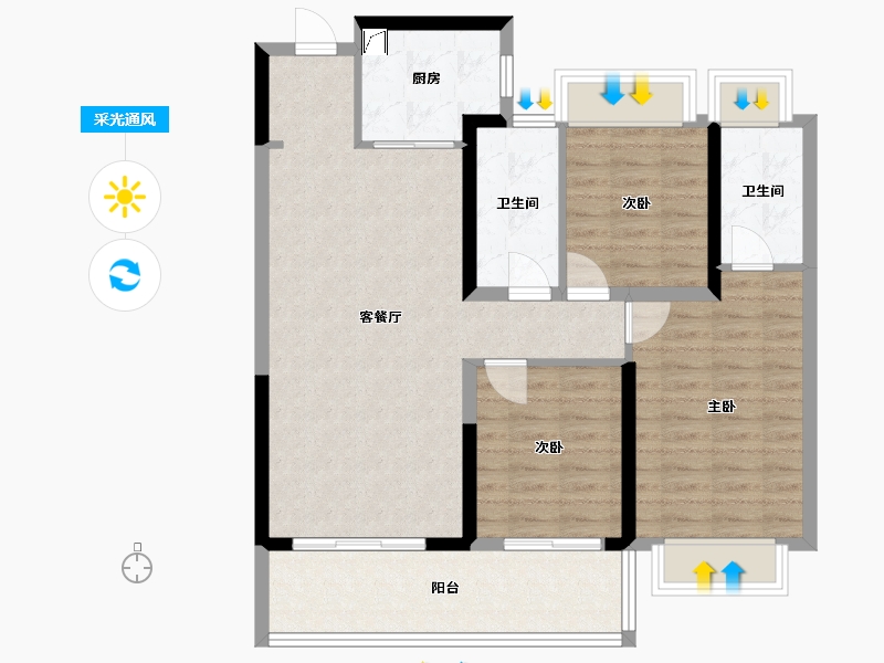 湖北省-咸宁市-中建咸宁之星-118.00-户型库-采光通风