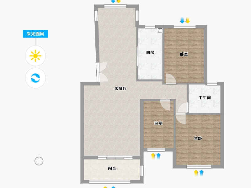 江西省-南昌市-丰源·淳和-104.00-户型库-采光通风