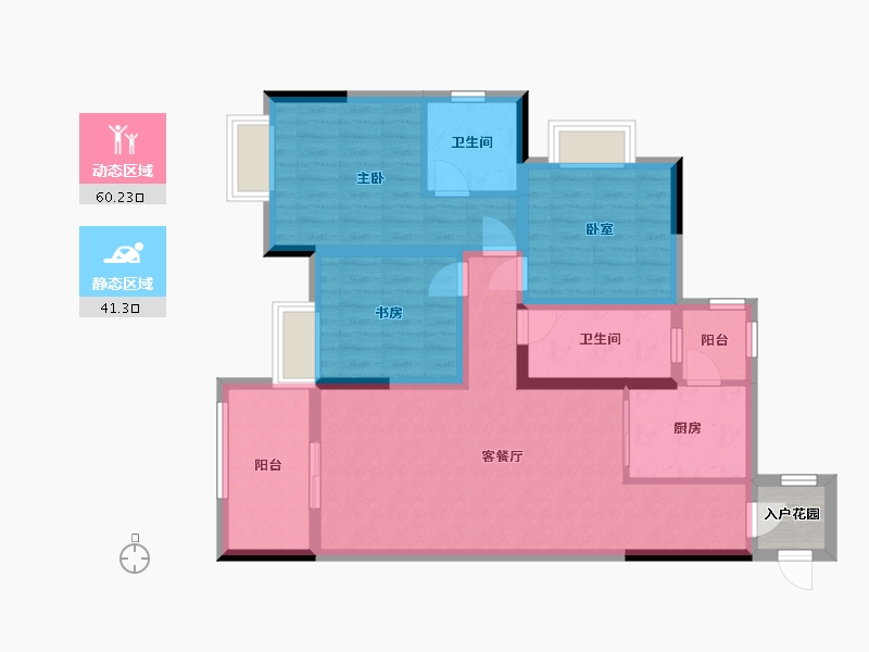 四川省-泸州市-御景东城-109.70-户型库-动静分区