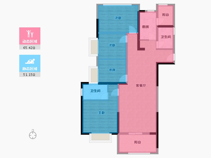 广西壮族自治区-钦州市-宁越东园-122.00-户型库-动静分区