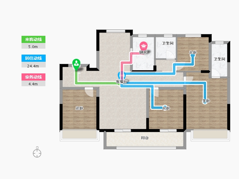 浙江省-嘉兴市-花语钱塘-120.00-户型库-动静线