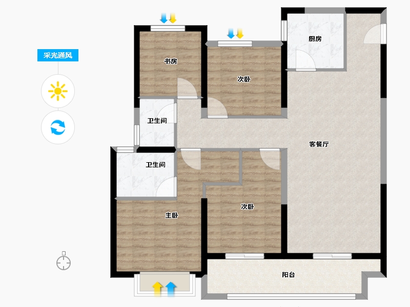 山东省-济南市-金科城-117.00-户型库-采光通风