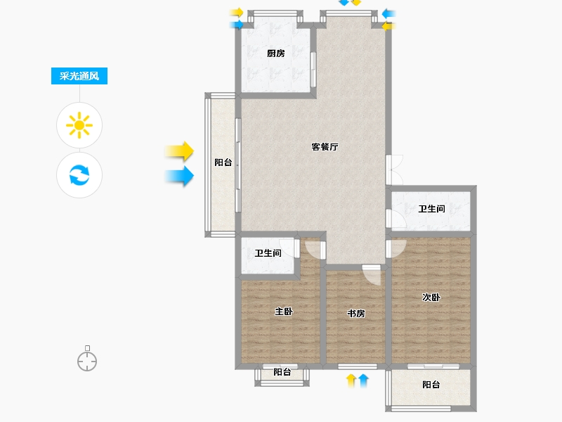 山东省-威海市-润泽小区-130.00-户型库-采光通风