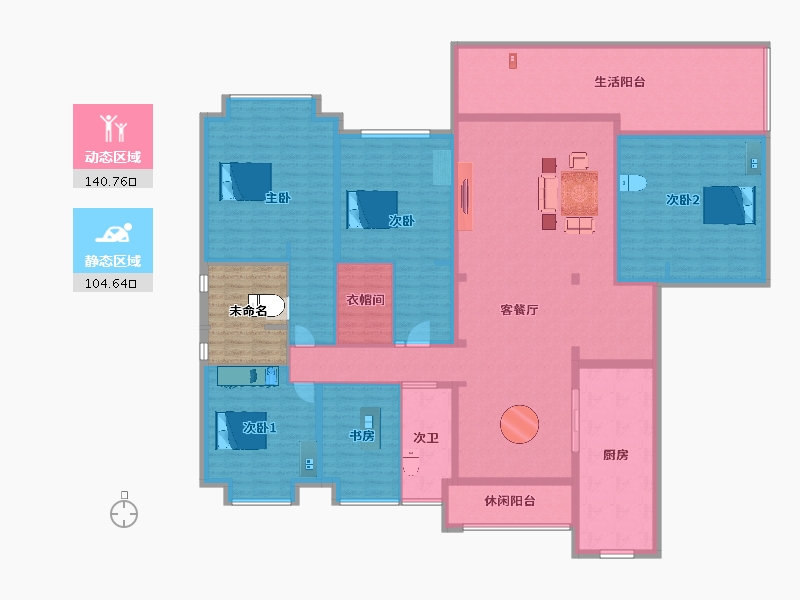 湖南省-益阳市-碧桂园梓山府-234.19-户型库-动静分区