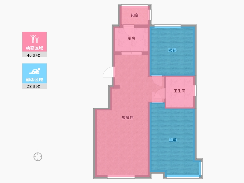 黑龙江省-佳木斯市-阳光河畔-88.56-户型库-动静分区