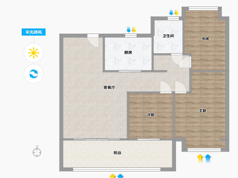 江苏省-南京市-锦绣云麓-89.00-户型库-采光通风