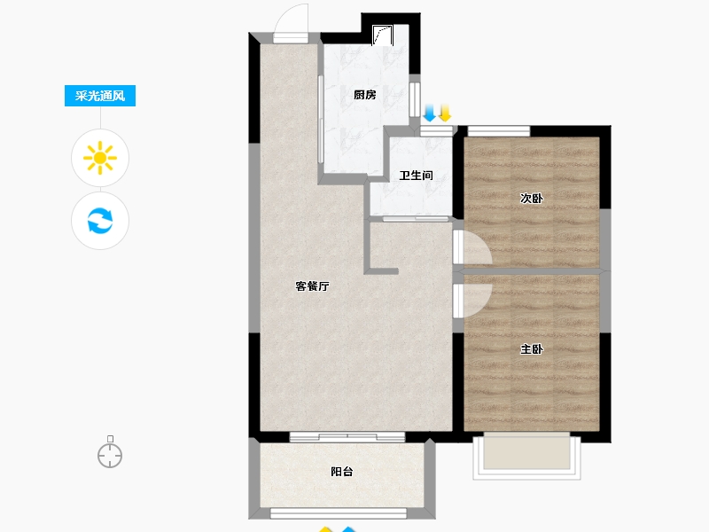 天津-天津市-天津新鸥鹏教育城-61.60-户型库-采光通风