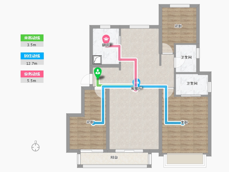 天津-天津市-玺越潮鸣-98.00-户型库-动静线