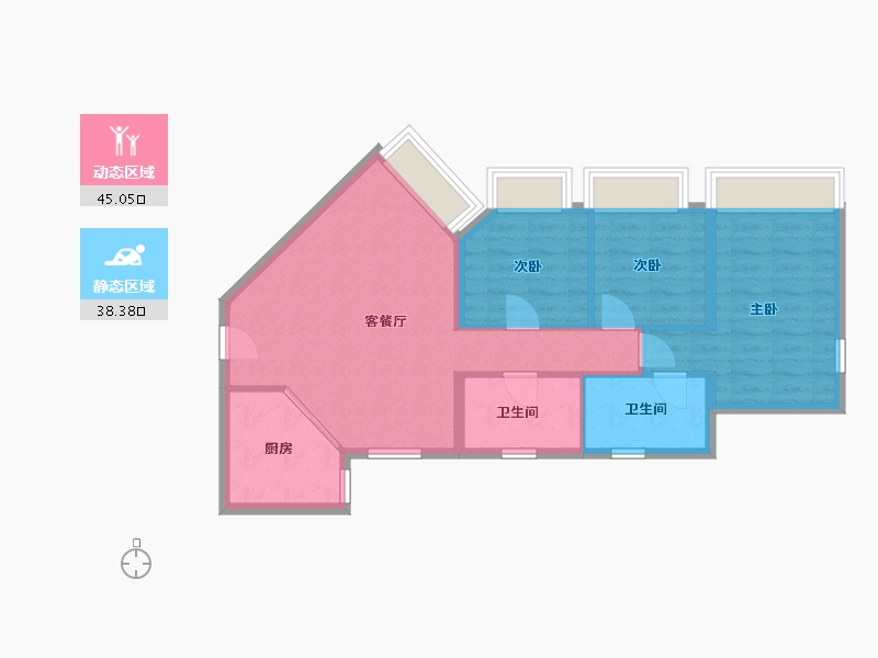 香港特别行政区-元朗区-朗晴居-75.00-户型库-动静分区