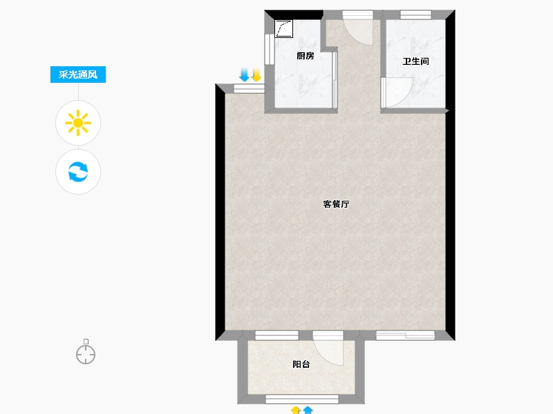 福建省-福州市-阳光城翡丽云邸-47.77-户型库-采光通风