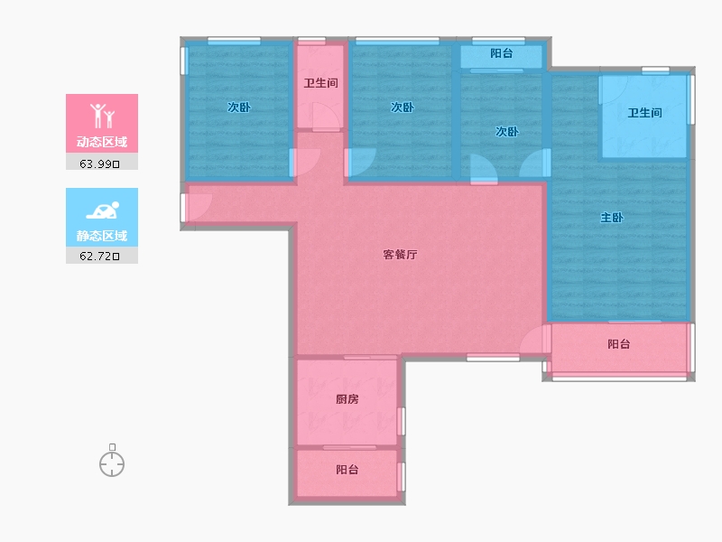 福建省-厦门市-海峡国际社区-一期-125.00-户型库-动静分区