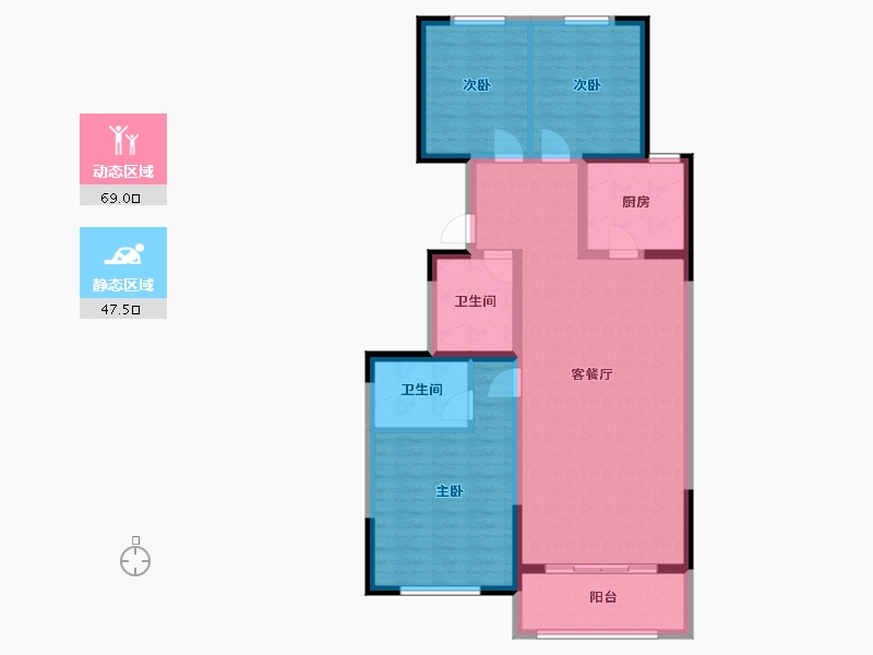 河北省-张家口市-龙庆书香丽景-105.00-户型库-动静分区