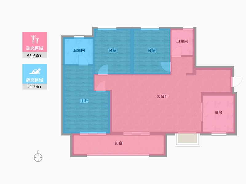 贵州省-贵阳市-万科·观湖-95.00-户型库-动静分区