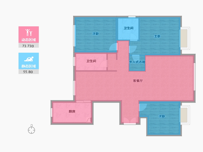 内蒙古自治区-包头市-东方壹号院-117.00-户型库-动静分区