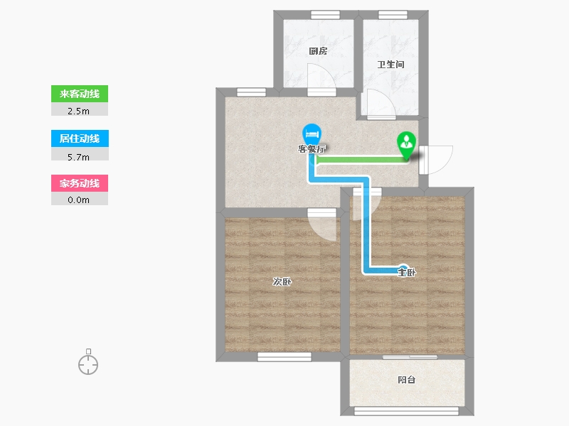 江苏省-苏州市-南头巷小区-56.00-户型库-动静线