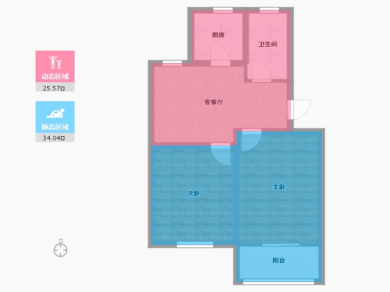 江苏省-苏州市-南头巷小区-56.00-户型库-动静分区