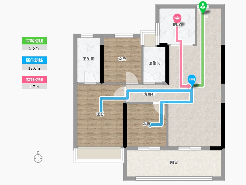 湖北省-黄石市-碧桂园-湖悦星辰-82.92-户型库-动静线