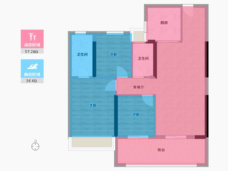 湖北省-黄石市-碧桂园-湖悦星辰-82.92-户型库-动静分区