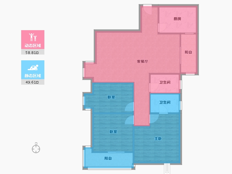 陕西省-西安市-西安锦都-96.00-户型库-动静分区