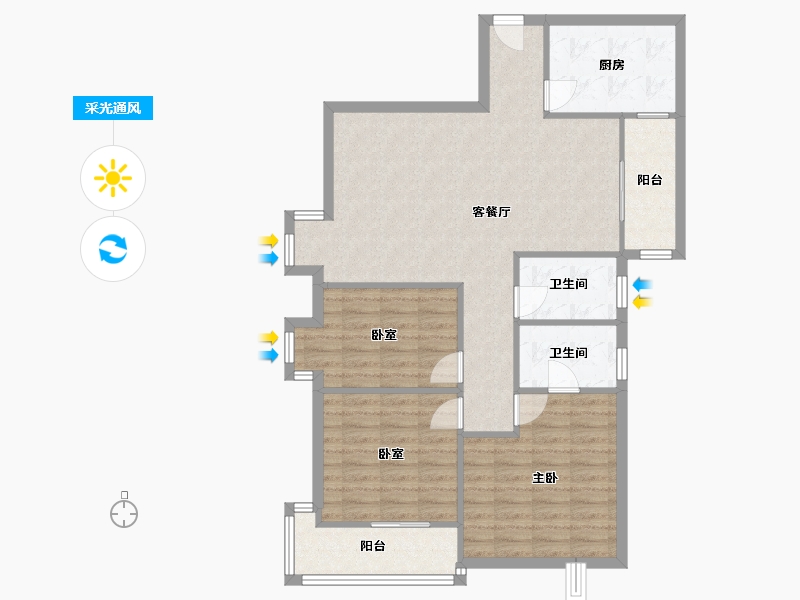 陕西省-西安市-西安锦都-96.00-户型库-采光通风