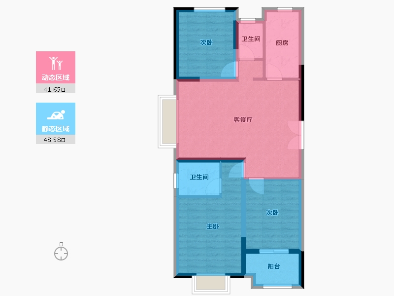 河南省-洛阳市-定鼎府-89.40-户型库-动静分区