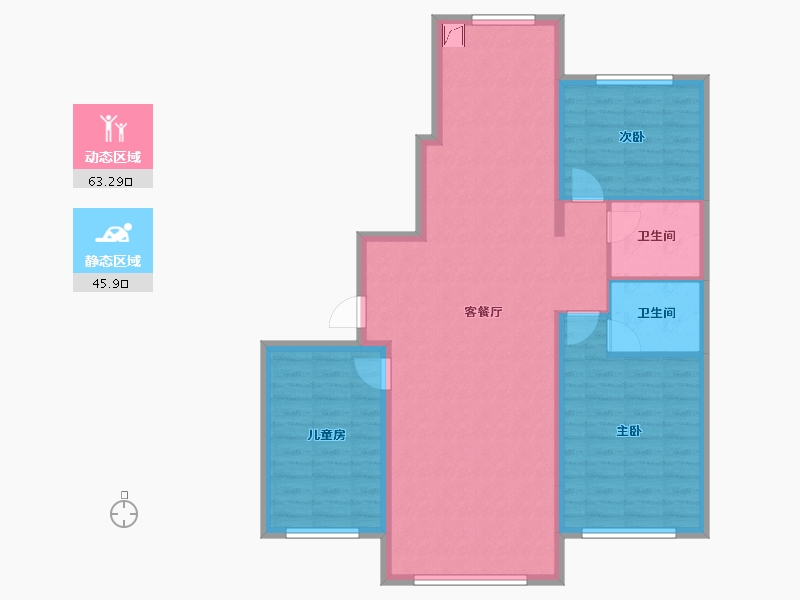 内蒙古自治区-呼伦贝尔市-勤达国际-110.00-户型库-动静分区