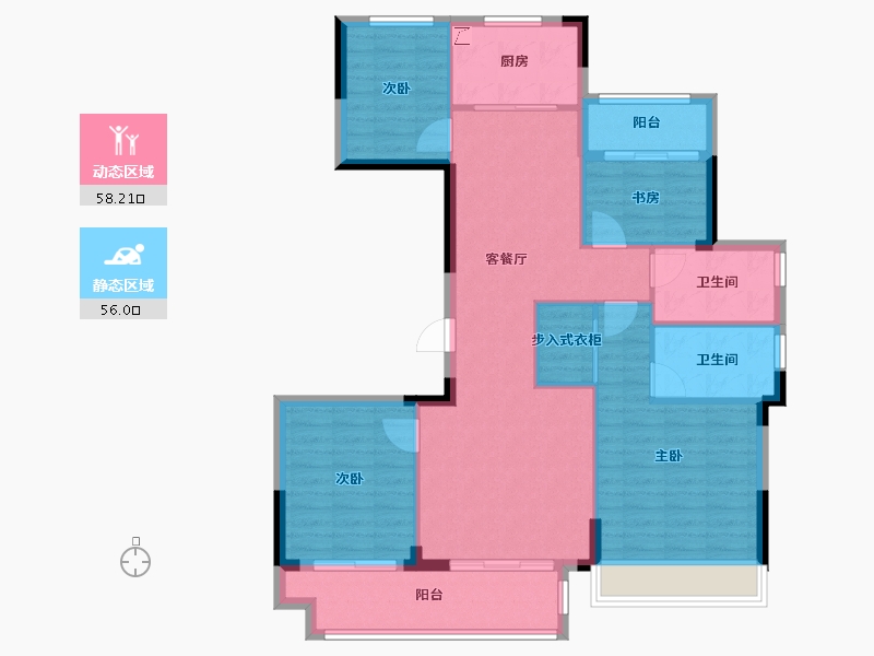 浙江省-台州市-铂璟府-102.00-户型库-动静分区