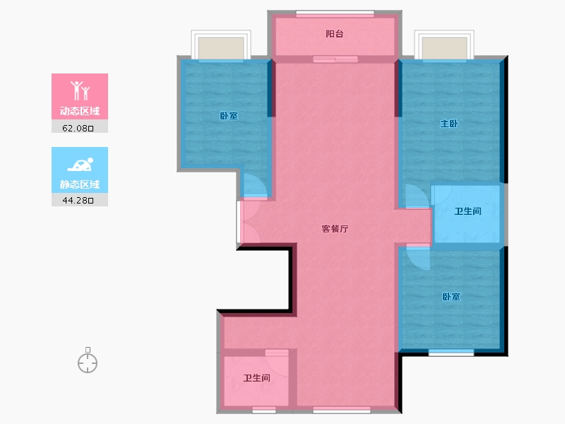 甘肃省-定西市-悦璟华府-107.00-户型库-动静分区