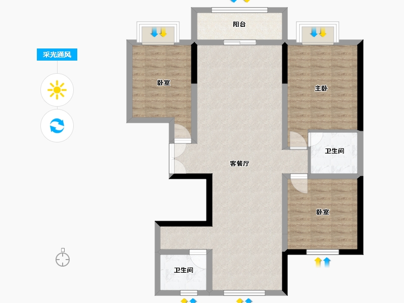 甘肃省-定西市-悦璟华府-107.00-户型库-采光通风