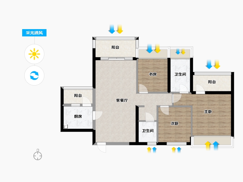 广东省-深圳市-观山瑞苑-92.00-户型库-采光通风