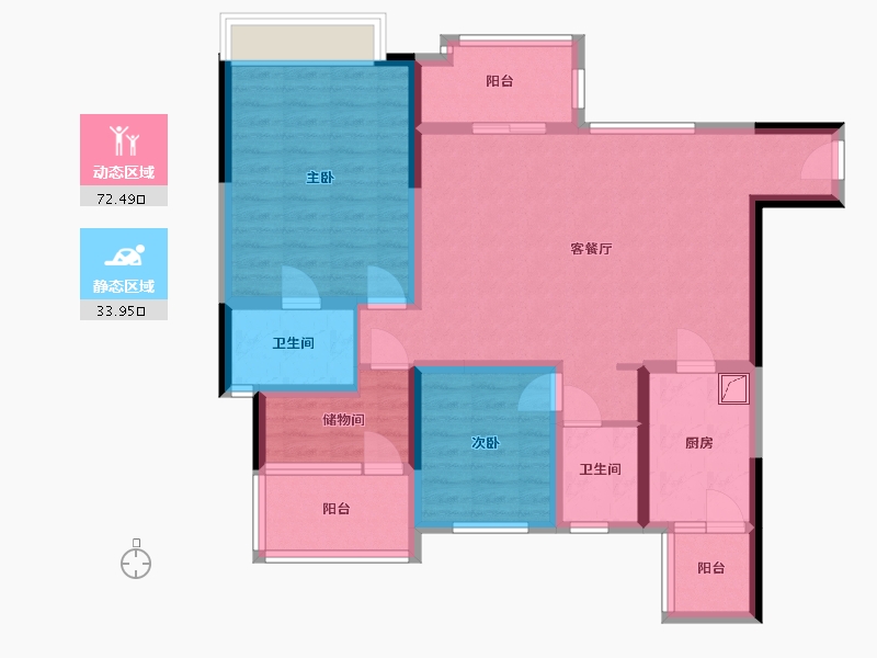 四川省-泸州市-航发翰林郡-118.79-户型库-动静分区