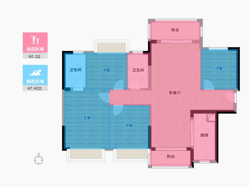 广东省-湛江市-华润置地·桃源里花园-100.00-户型库-动静分区