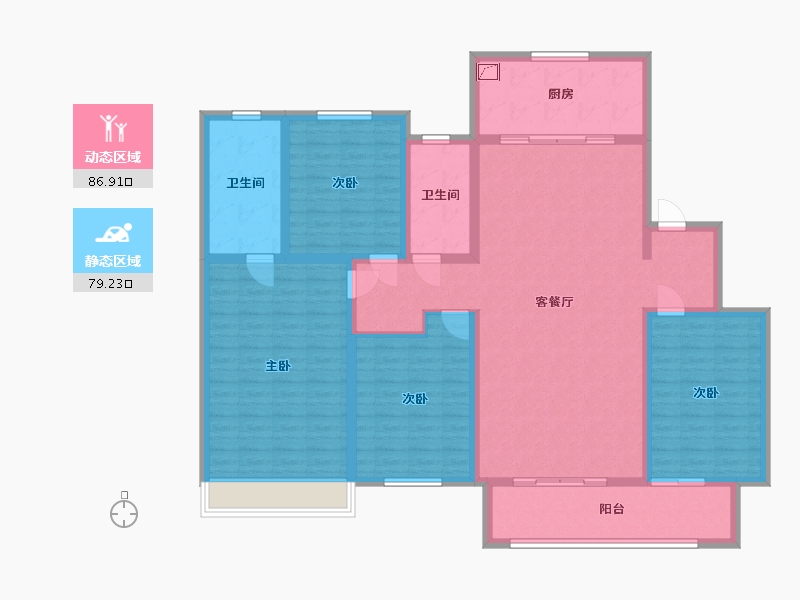 山东省-潍坊市-中海观澜-150.00-户型库-动静分区