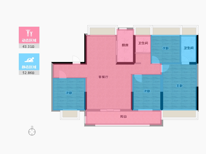 湖北省-孝感市-碧桂园-130.00-户型库-动静分区