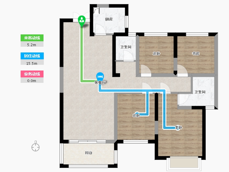 湖南省-长沙市-国欣向荣府-103.00-户型库-动静线