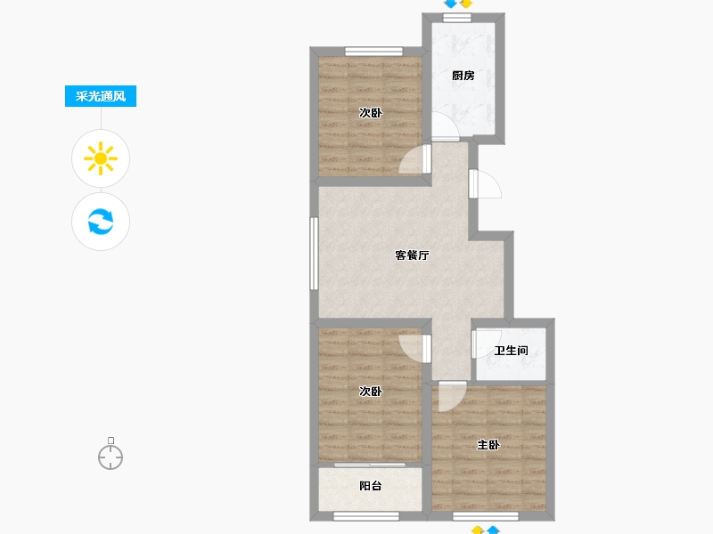 河北省-秦皇岛市-兴桐鑫城-75.00-户型库-采光通风