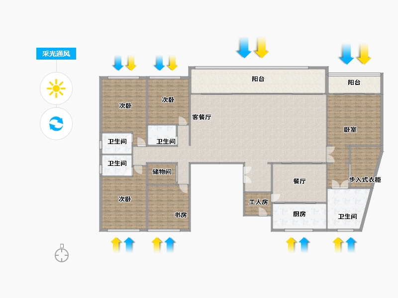 重庆-重庆市-香港置地·壹号半岛示范区-311.00-户型库-采光通风