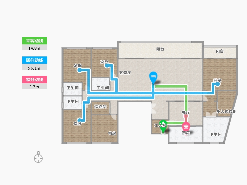 重庆-重庆市-香港置地·壹号半岛示范区-311.00-户型库-动静线