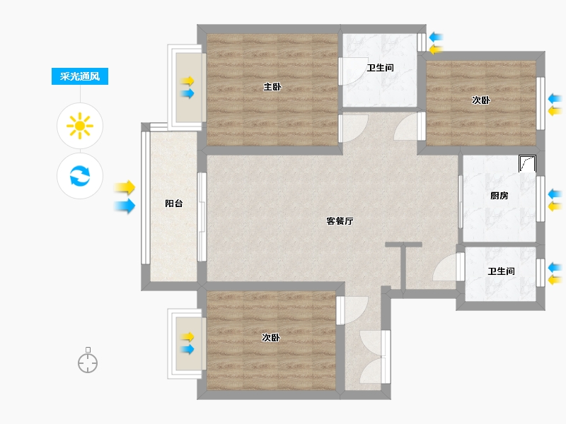 山东省-济南市-万象东方-88.52-户型库-采光通风