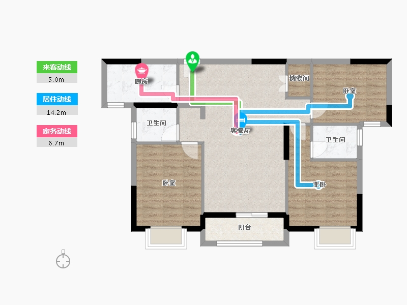 湖北省-武汉市-秀水青城-106.00-户型库-动静线