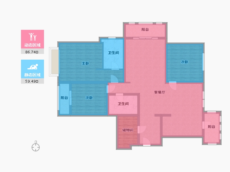 北京-北京市-旭辉·御府-75.00-户型库-动静分区