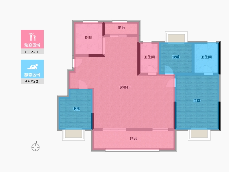 安徽省-安庆市-文德桐国府-126.00-户型库-动静分区