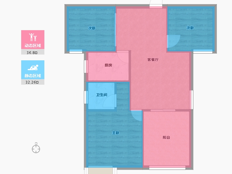 湖北省-武汉市-纽宾凯汉city国际社区-68.10-户型库-动静分区