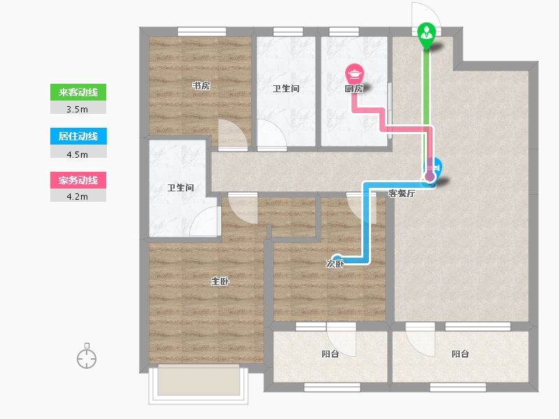 山东省-青岛市-融创都会中心-91.00-户型库-动静线