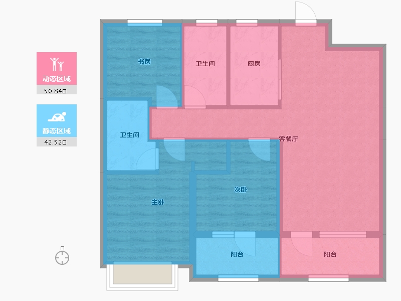 山东省-青岛市-融创都会中心-91.00-户型库-动静分区