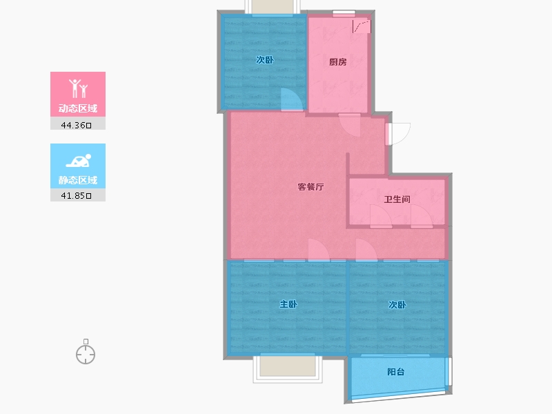 山东省-青岛市-吕家庄社区-93.00-户型库-动静分区