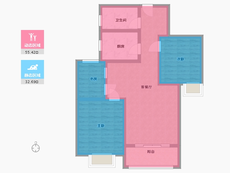 山东省-济宁市-龙翔御书房-77.80-户型库-动静分区